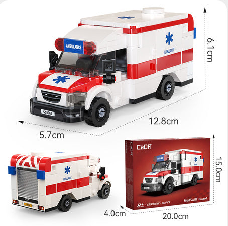 CADA Ambulanza Rescue Shield - Set Mattoncini Veicolo Soccorso Ambulanza