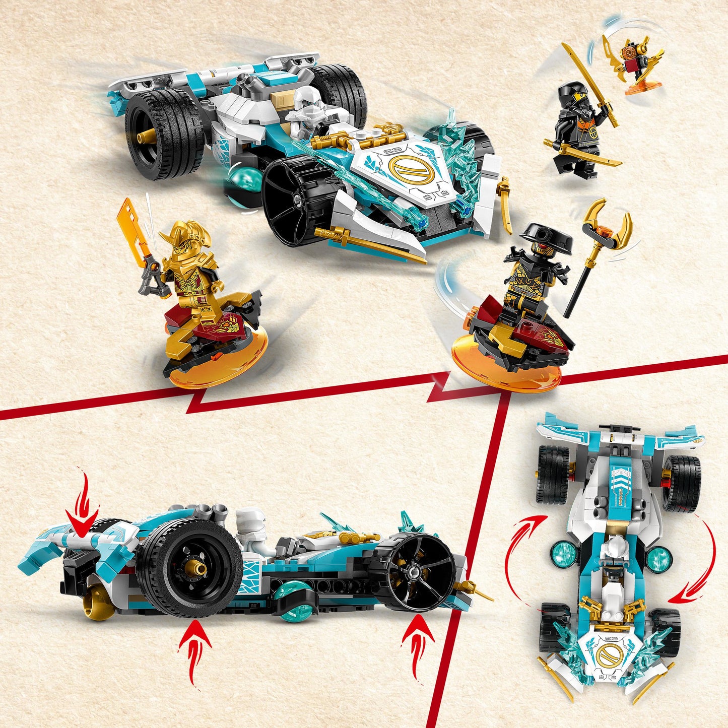 71791 - LEGO Ninjago - Auto da corsa Spinjitzu Dragon Power di Zane