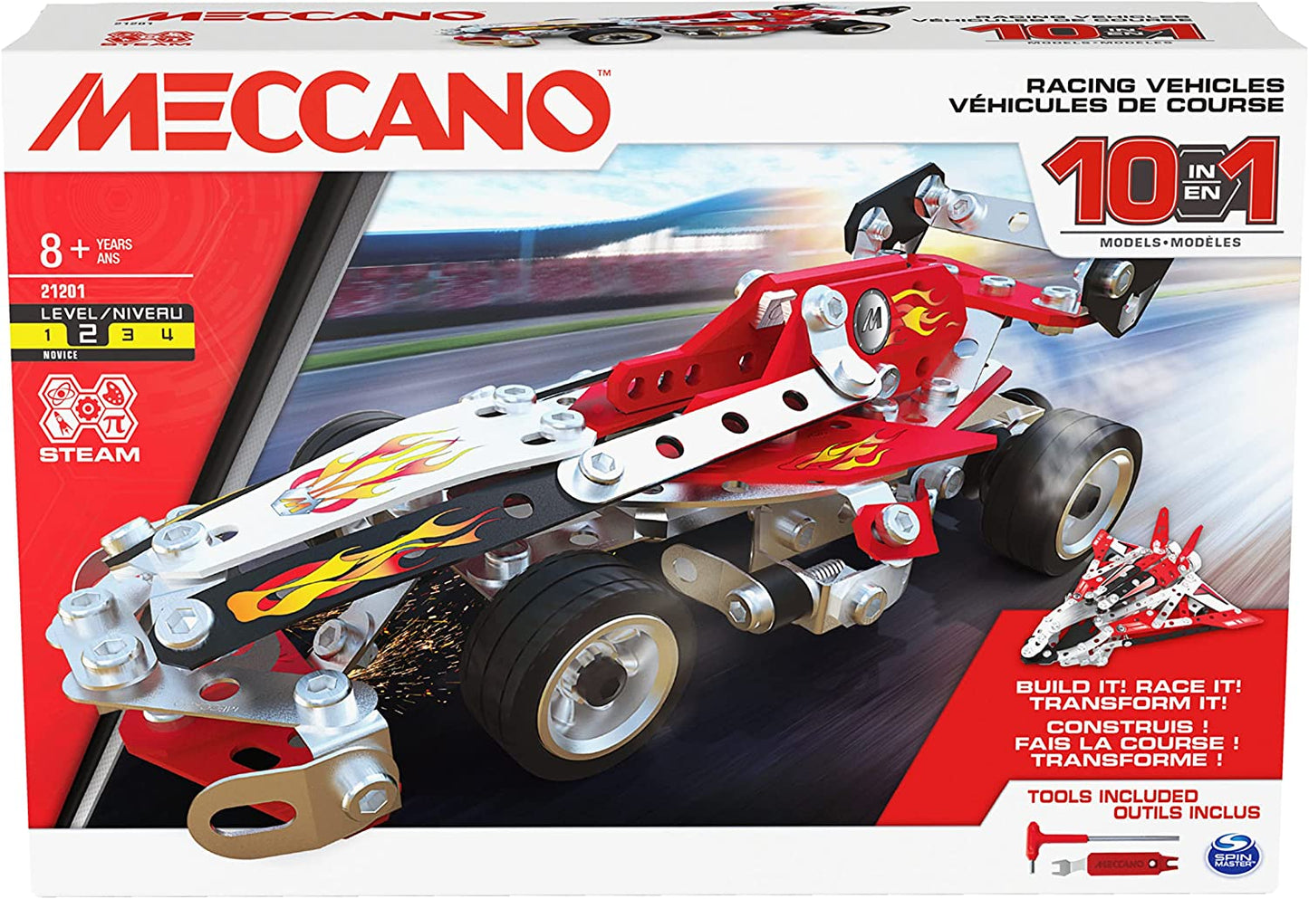 6060104 Meccano - Veicoli da gara - 10 modelli in 1