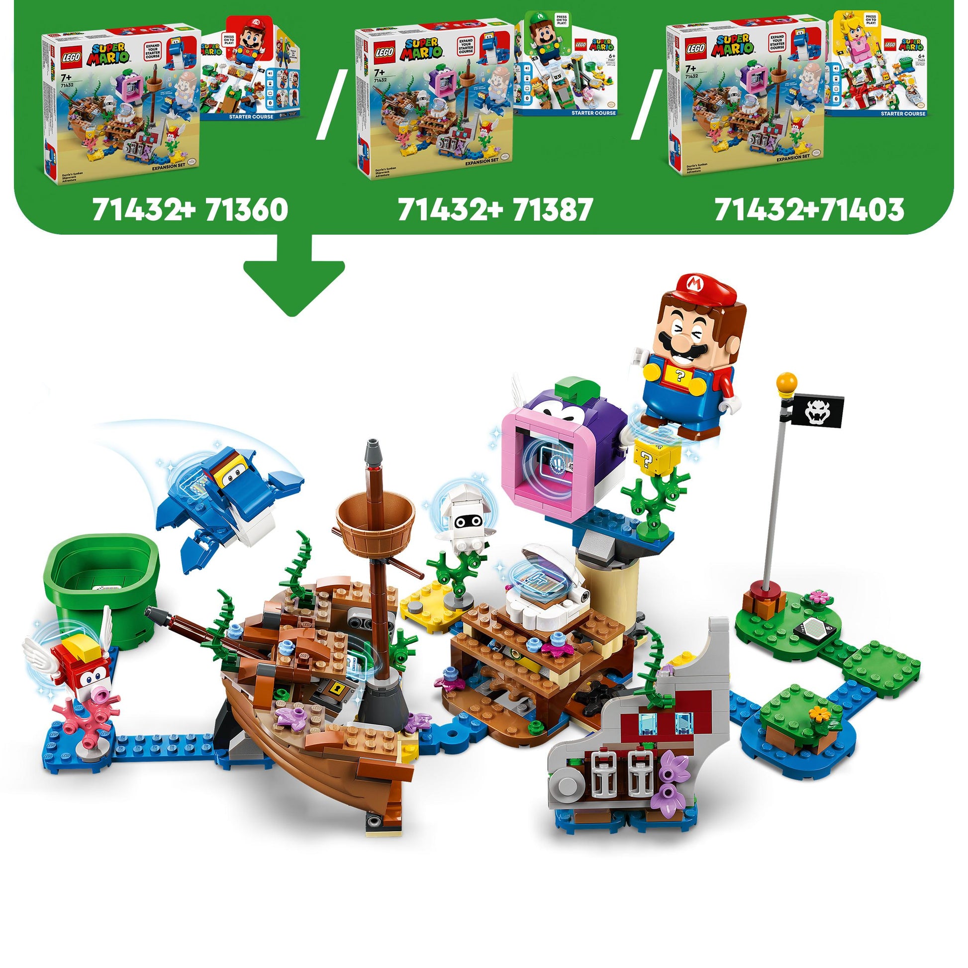 71432 LEGO Super Mario Pack di espansione Il veliero sommerso di Dorrie