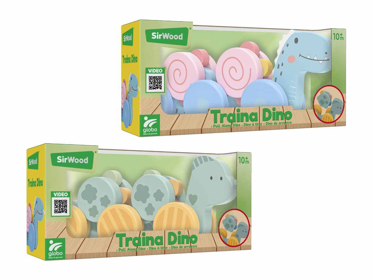 39925  GLOBO -  DINOSAURI TRAINABILI  IN LEGNO  colore casuale