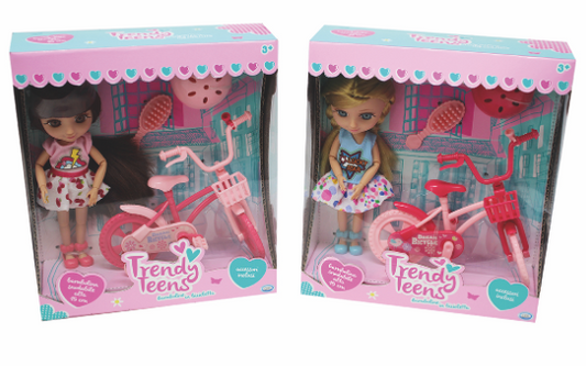ODS 44651 Mini Fashion Doll con bicicletta