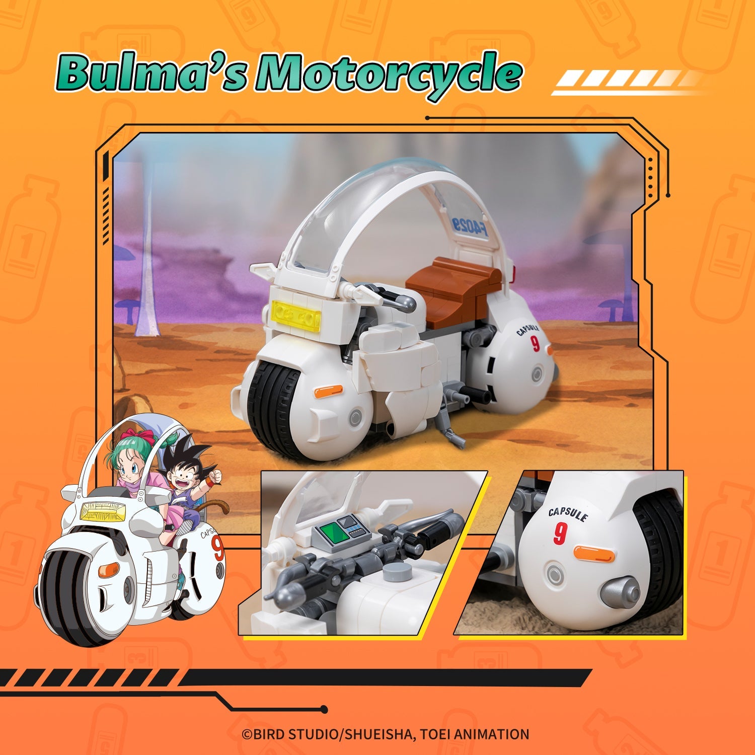 87005 Pantasy Dragon Ball Moto Bulma Set Costruzioni da Collezione
