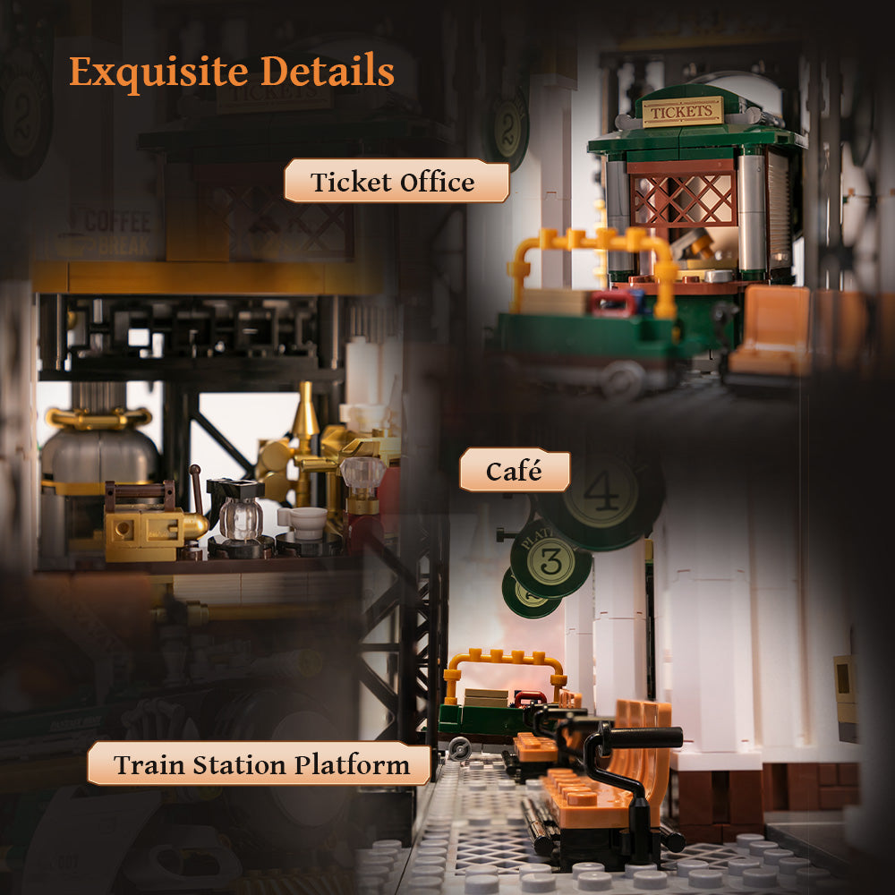 85007 Pantasy SteamPunk : Stazione Treno Steampunk Set Costruzioni da Collezione