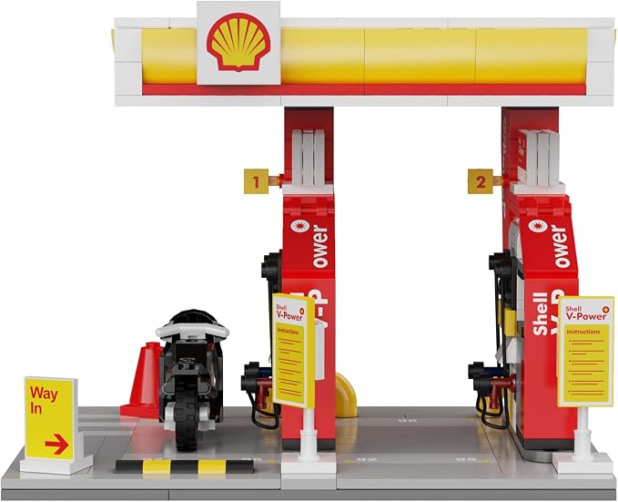 C66028W CaDA Shell Retail Station Mini Stazione di Servizio Shell da Costruire