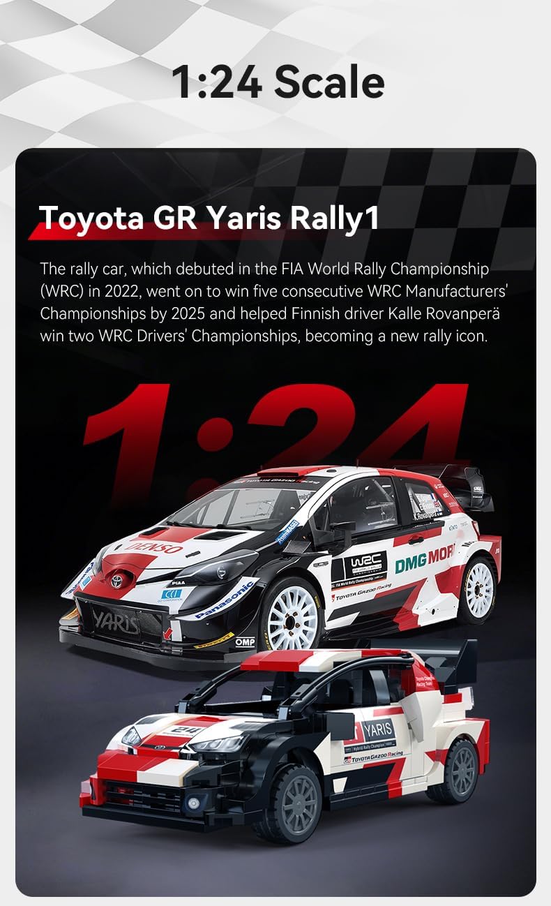 CaDA Toyota GR Yaris Rally1 C55039W  Auto da Rally da Costruire 317 Pezzi Scala