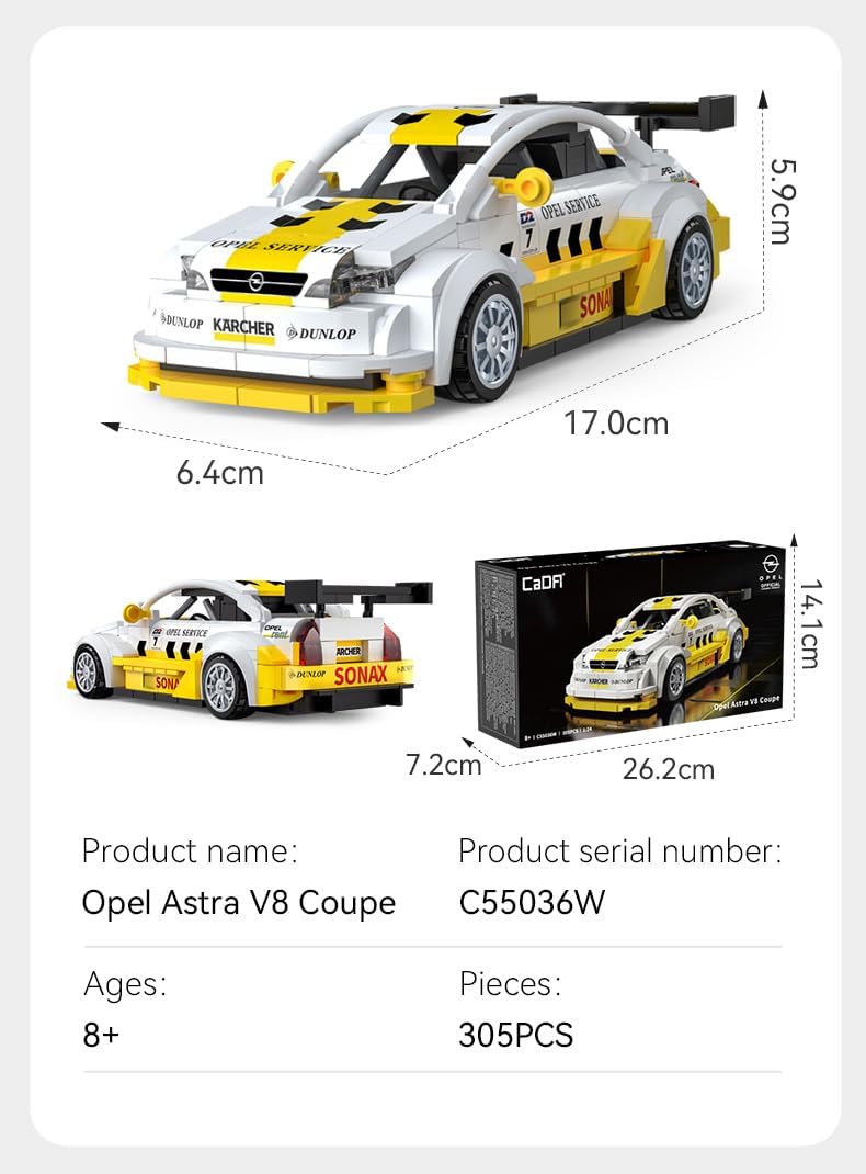 55036W CaDA Opel Astra V8 Coupé Auto da Corsa da Costruire 1:24