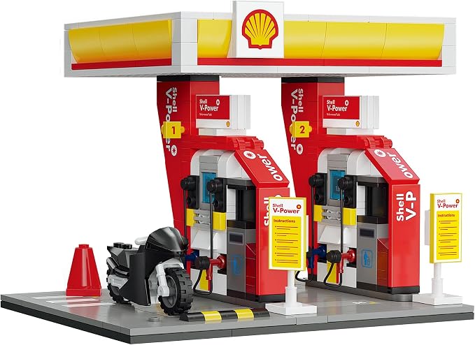 C66028W CaDA Shell Retail Station Mini Stazione di Servizio Shell da Costruire