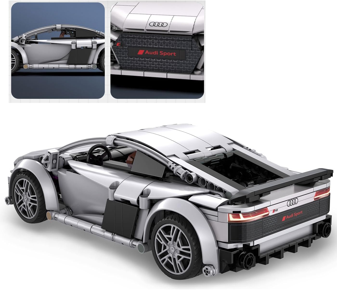 C5701 CaDA Audi R8 Coupé 1:14 App + RC Auto Sportiva da Costruire con 536 Pezzi