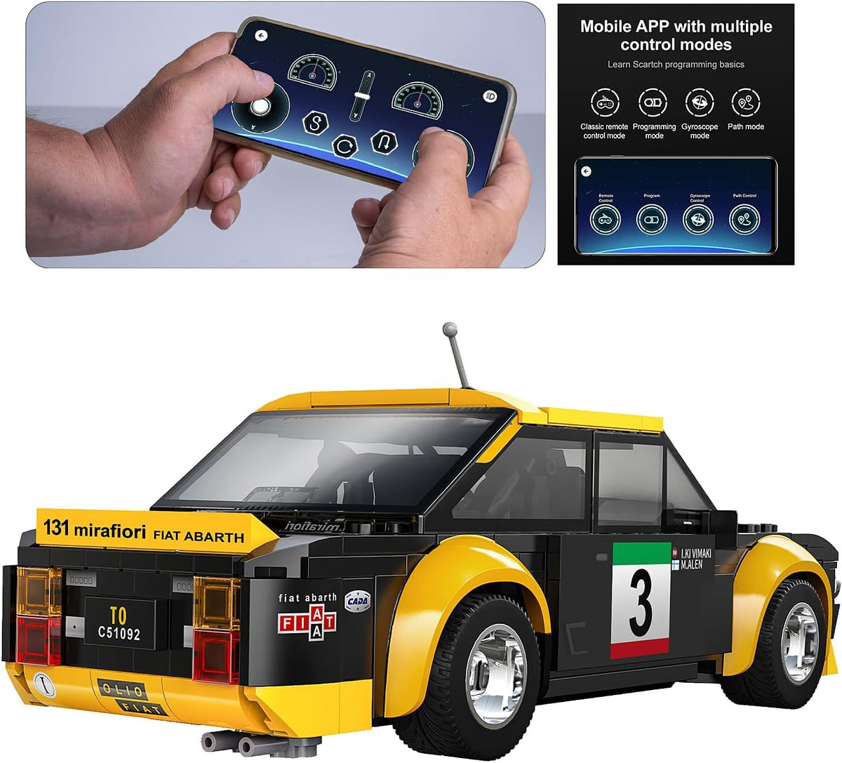 C51092W CaDA RC Fiat Abarth 131 1:20  Auto da Rally Radiocomandata da Costruire