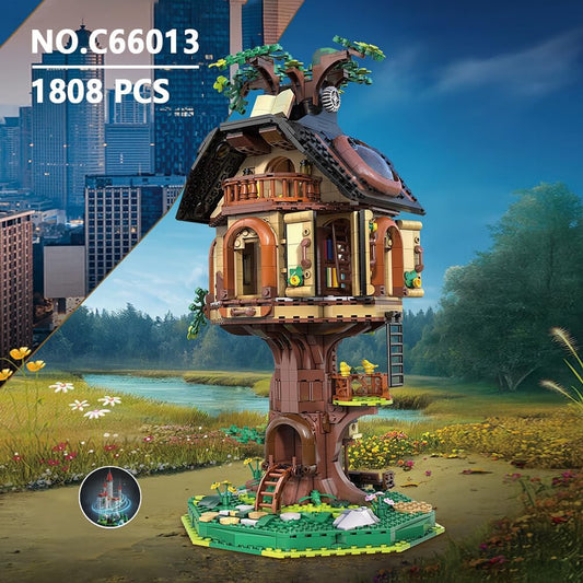 CaDA C66013W Tree House Library  Casa sull'Albero con Biblioteca e Luci LED USB
