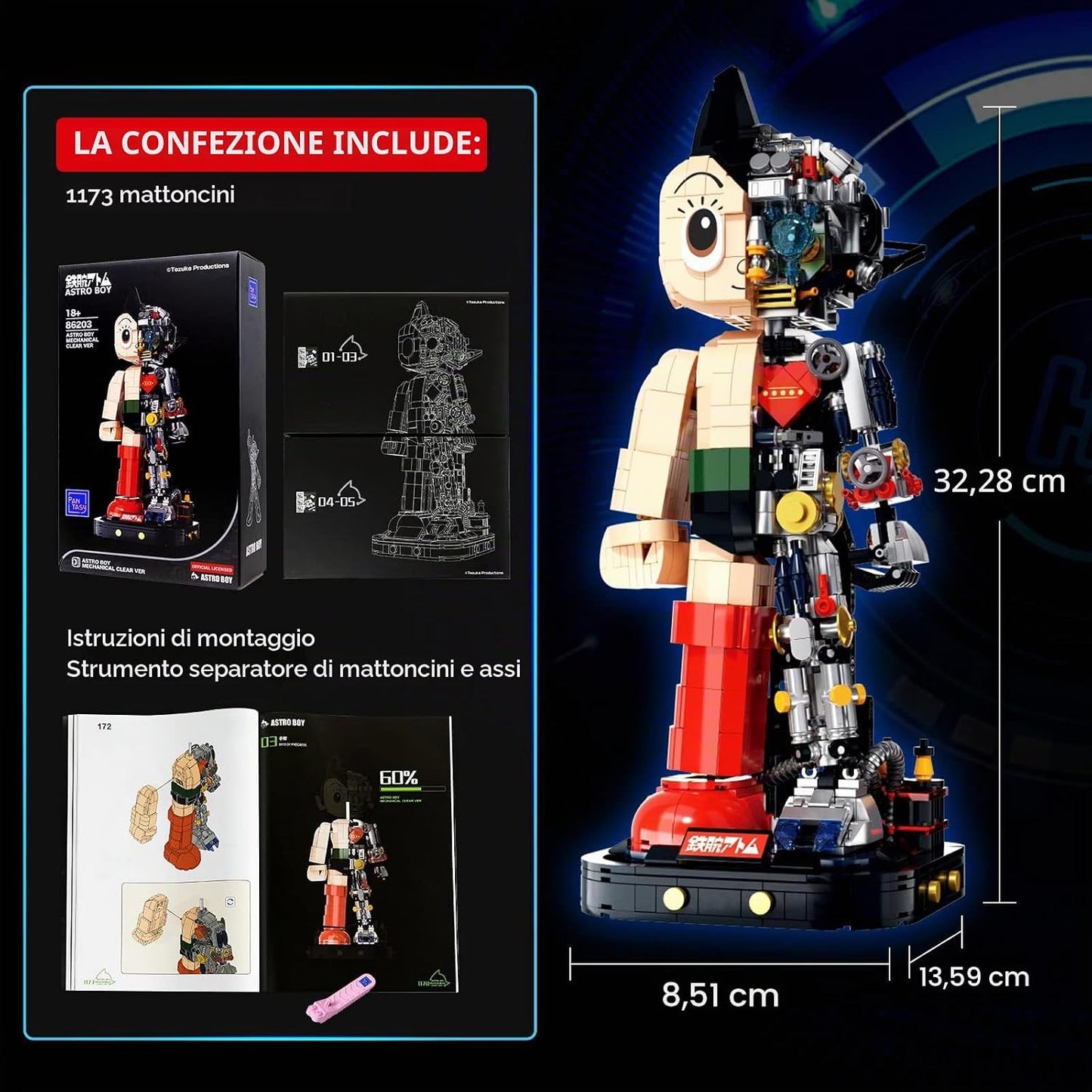 86203 PANTASY set di mattoncini collezione Astro Boy: Astro Boy Mechanical Clear