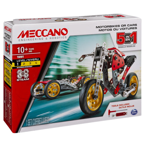 6053371 MECCANO Multi Modello 5 IN 1 - Moto da Corsa