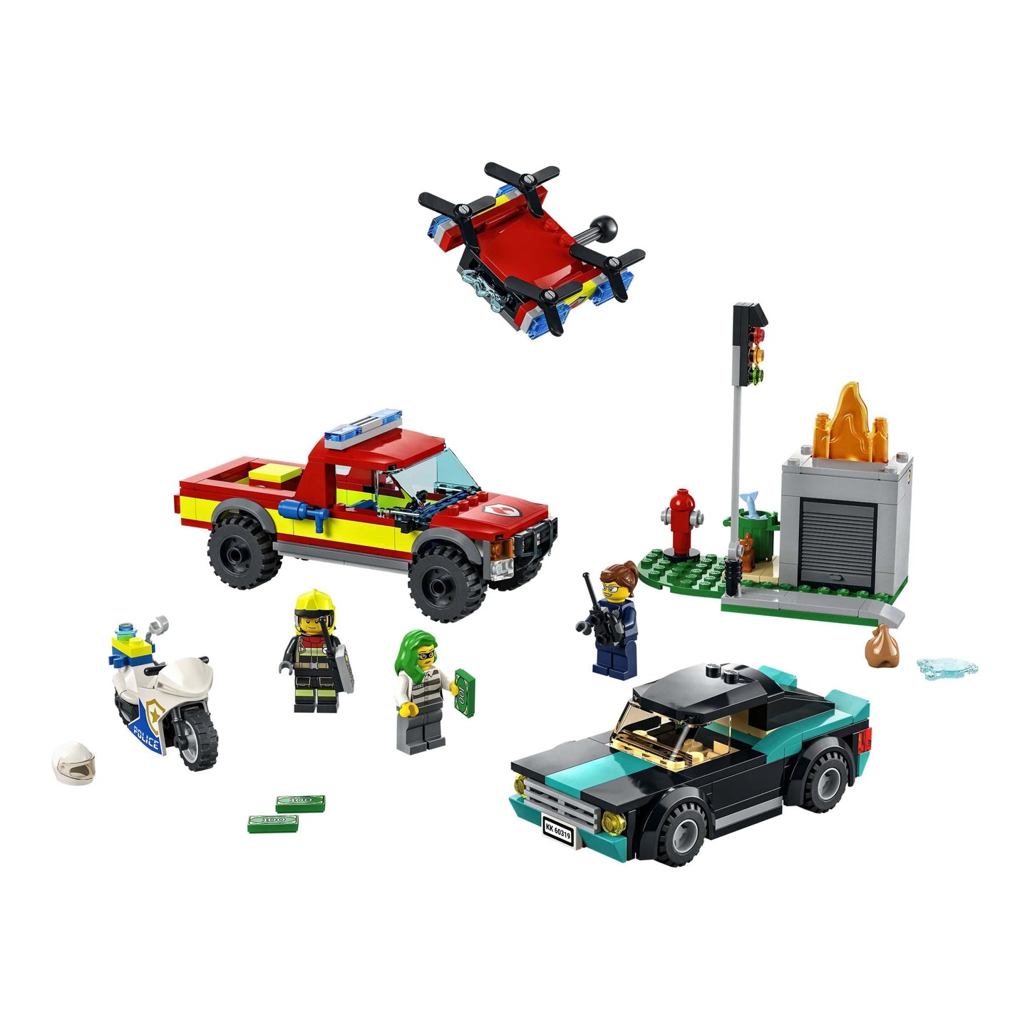 60319 LEGO® City - Soccorso antincendio e inseguimento della polizia