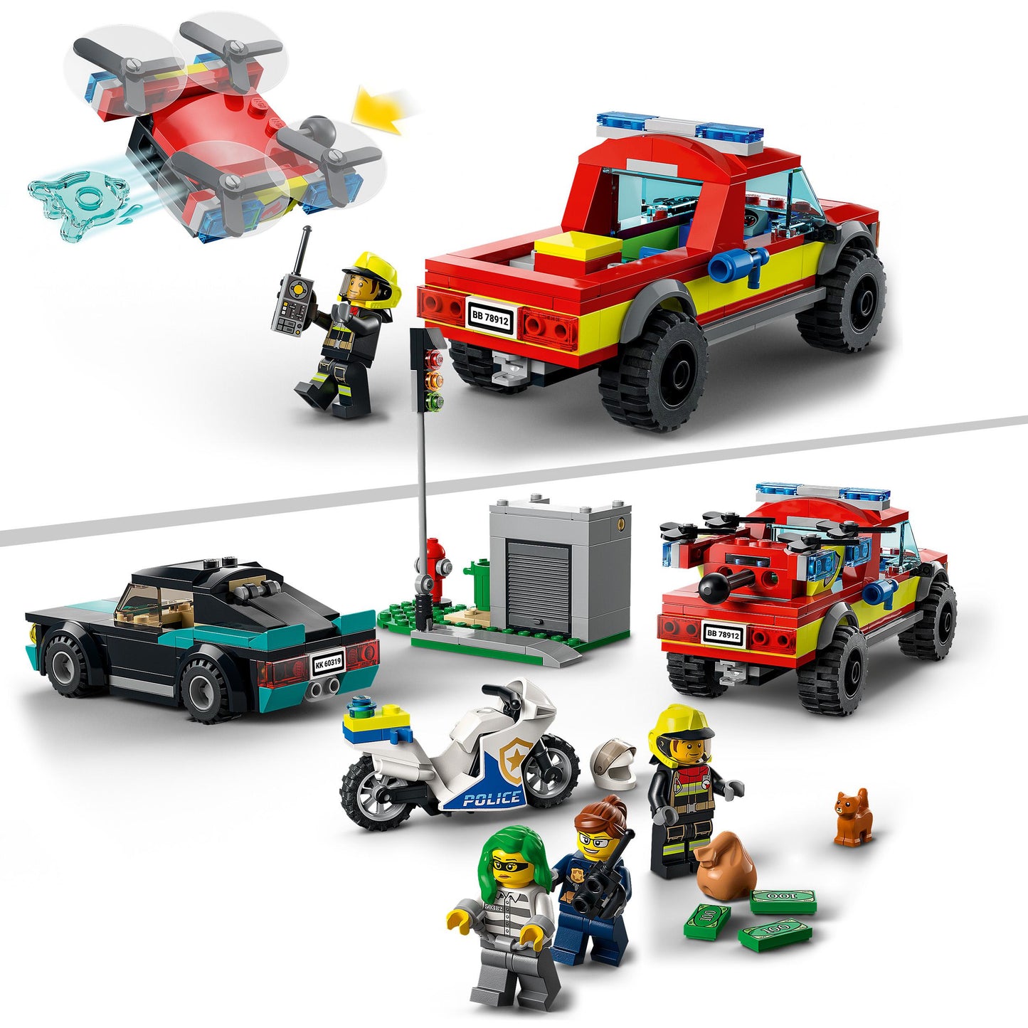 60319 LEGO® City - Soccorso antincendio e inseguimento della polizia
