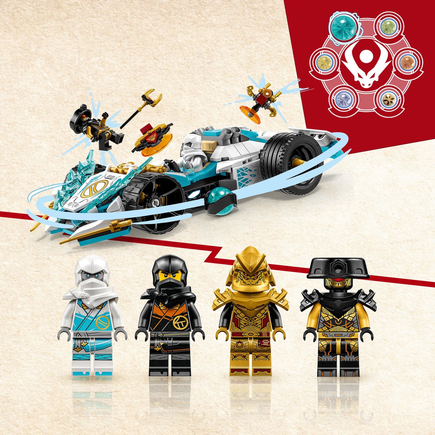 71791 - LEGO Ninjago - Auto da corsa Spinjitzu Dragon Power di Zane