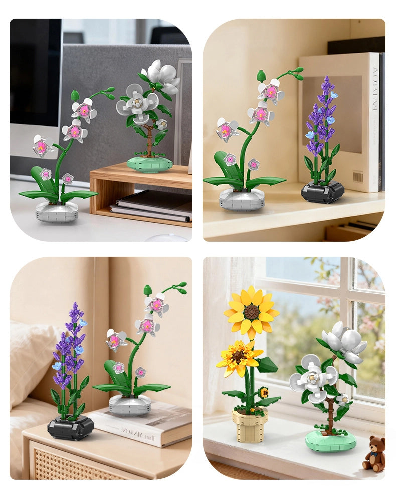 DBLC59027W Cada Lavanda - Pianta Decorativa in Mattoncini - 205 Pezzi