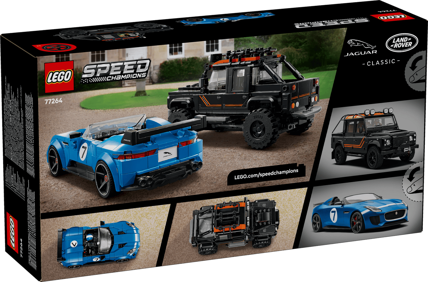 77264 Lego Speed Champions Jaguar Project 7 e Land Rover Defender