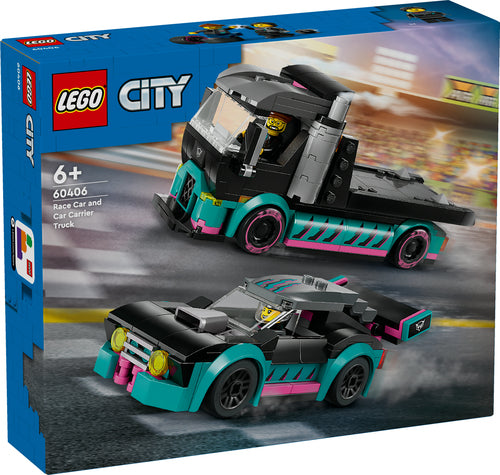60406 LEGO City Great Vehicles Auto da corsa e trasportatore