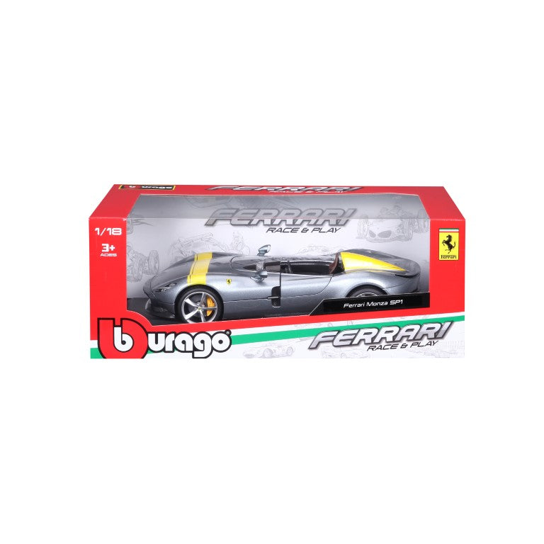 18-16013 Bburago Ferrari  R&P - Ferrari Monza SP1, grigia - Scala 1:18