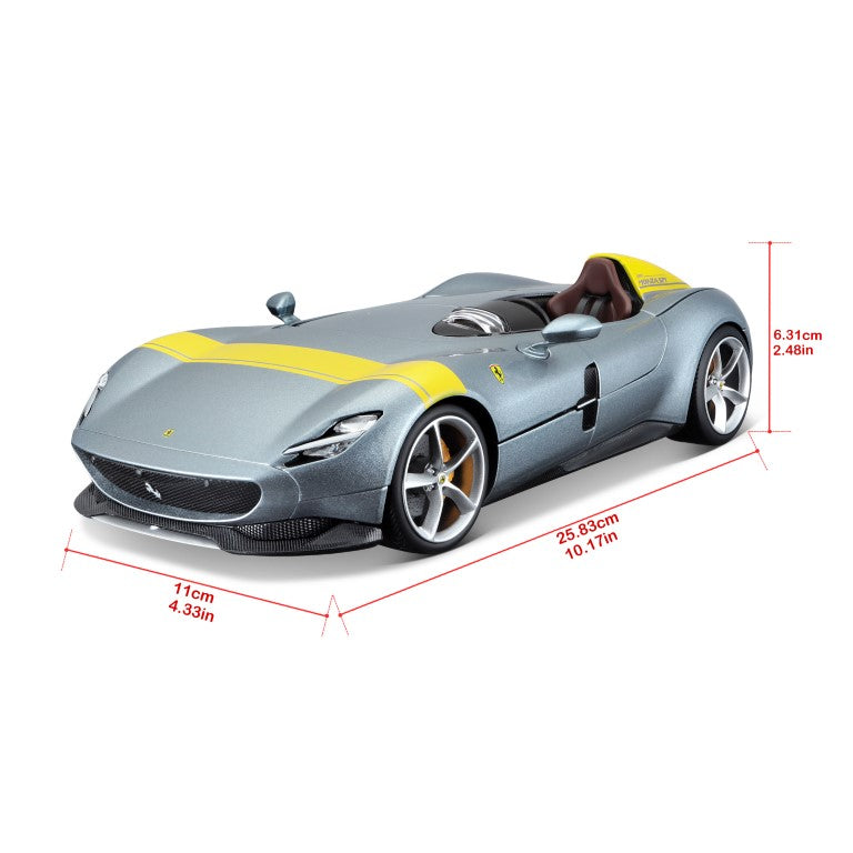 18-16013 Bburago Ferrari  R&P - Ferrari Monza SP1, grigia - Scala 1:18