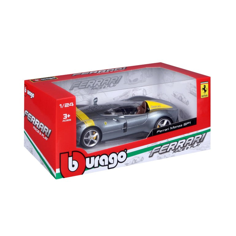 18-26027 Bburago Ferrari R&P - Ferrari Monza SP1, grigia - Scala 1:24
