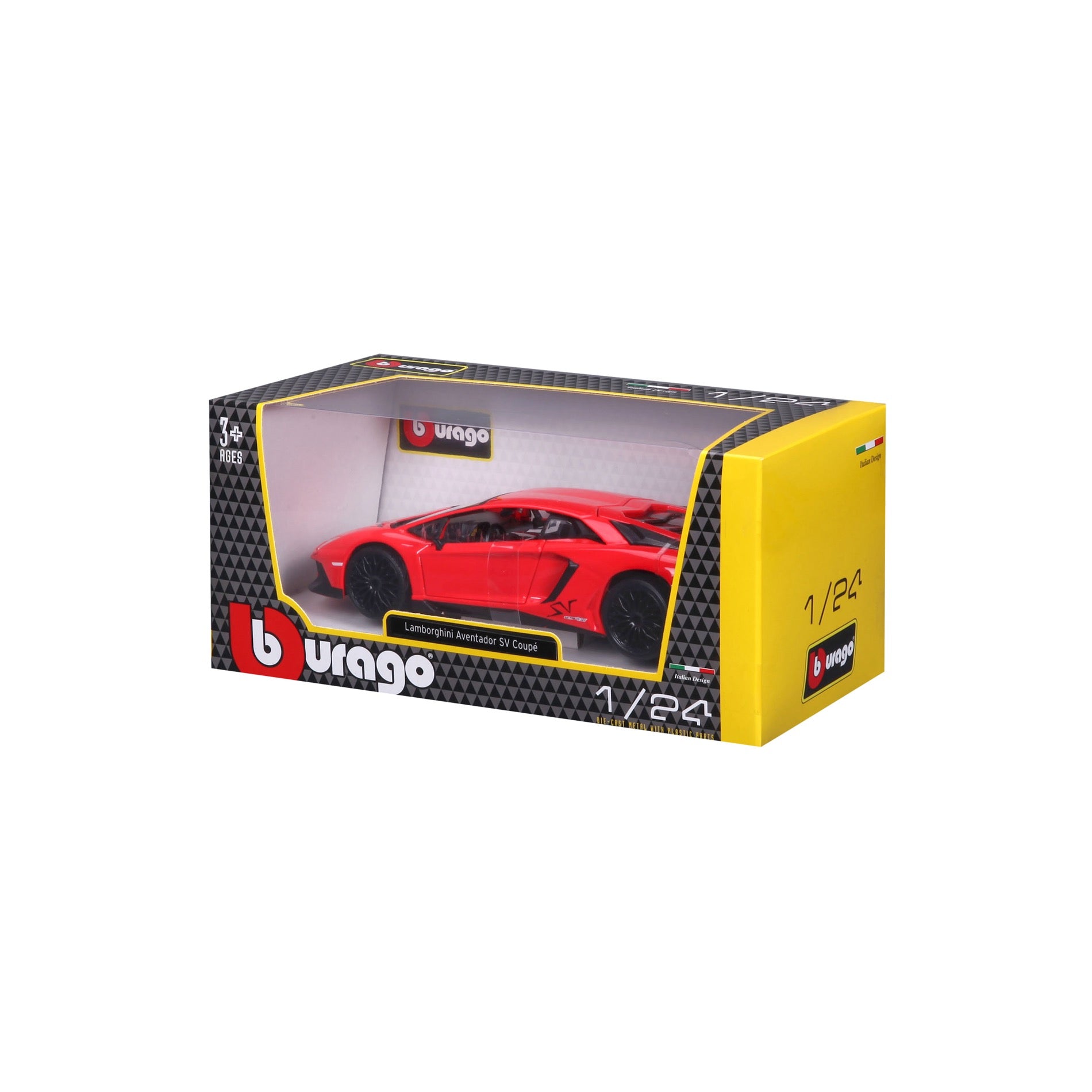 18-21079 Bburago - Lamborghini Aventador SV Coupé, rossa - Scala 1:24