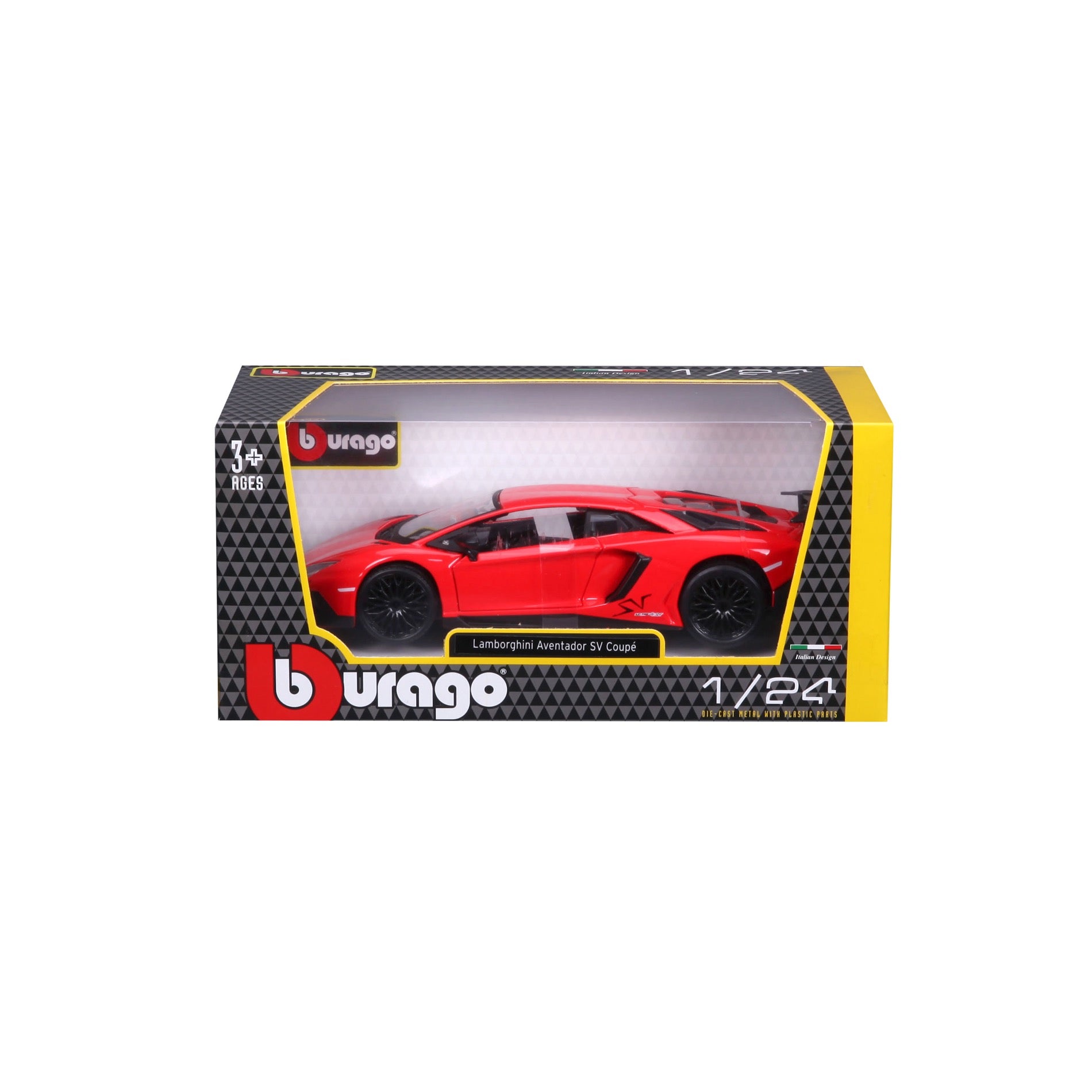 18-21079 Bburago - Lamborghini Aventador SV Coupé, rossa - Scala 1:24