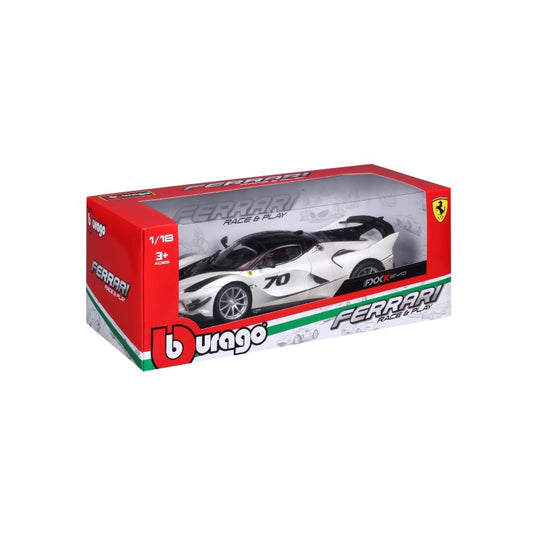 18-16012 Bburago Ferrari Race & Play - Ferrari FXX K #70, bianca - 1:18