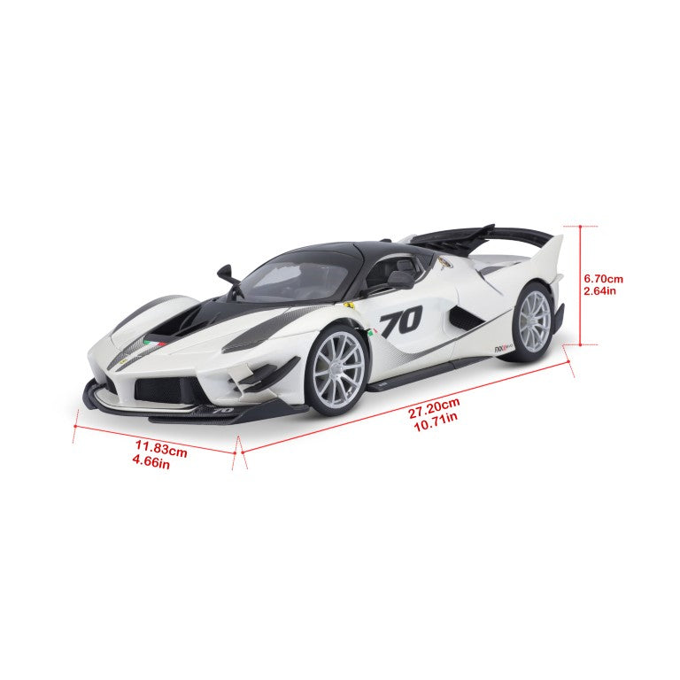 18-16012 Bburago Ferrari Race & Play - Ferrari FXX K #70, bianca - 1:18