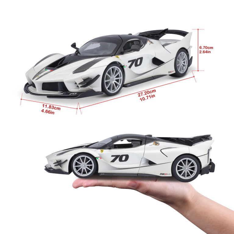 18-16012 Bburago Ferrari Race & Play - Ferrari FXX K #70, bianca - 1:18