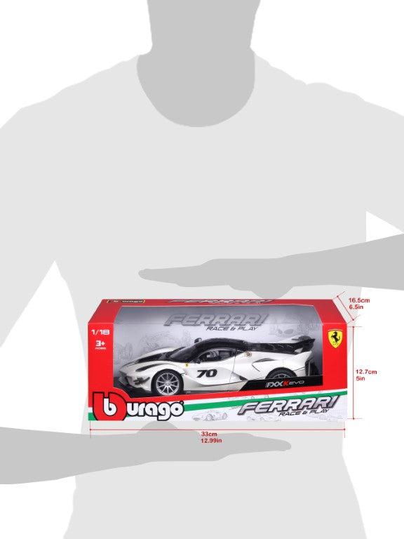 18-16012 Bburago Ferrari Race & Play - Ferrari FXX K #70, bianca - 1:18