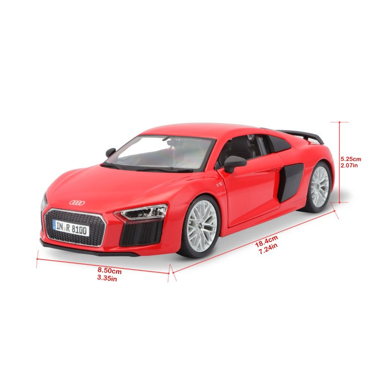 31513 RD Bburago Maisto - Audi R8 V10 plus, rossa - Scala 1:24