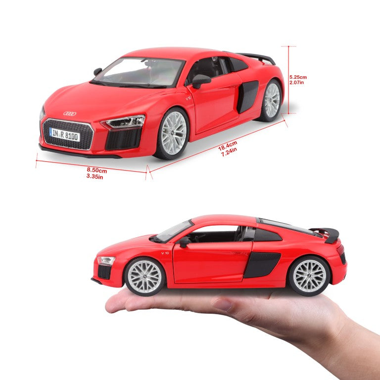 31513 RD Bburago Maisto - Audi R8 V10 plus, rossa - Scala 1:24