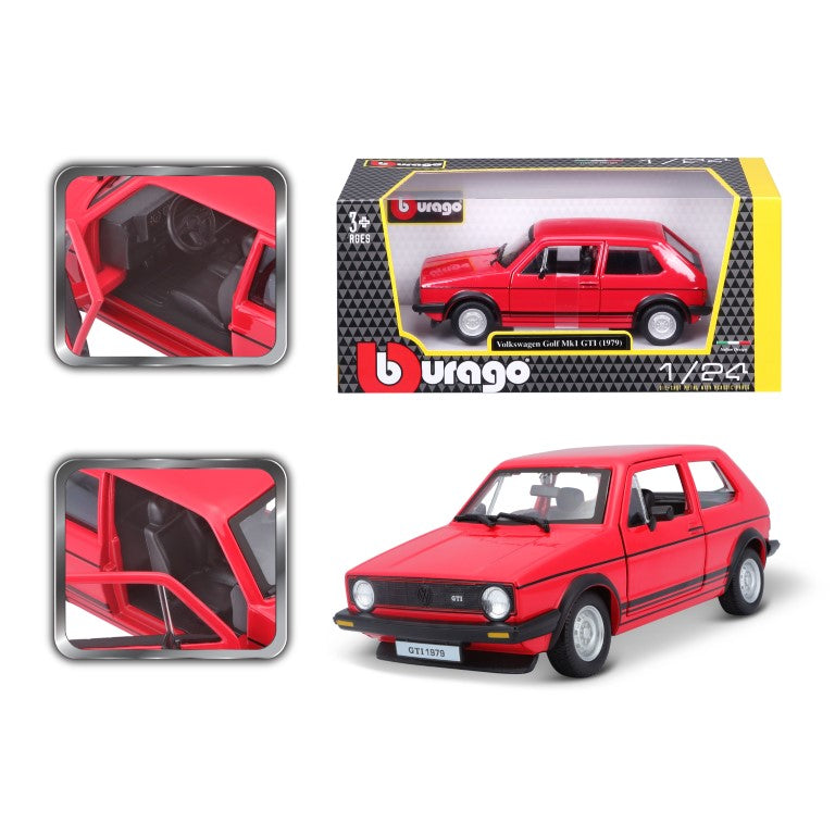 18-21089 RD Bburago -  Volkswagen Golf Mk1 GTI, rossa (1979) - 1:24