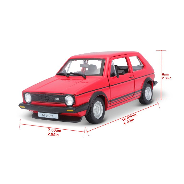 18-21089 RD Bburago -  Volkswagen Golf Mk1 GTI, rossa (1979) - 1:24