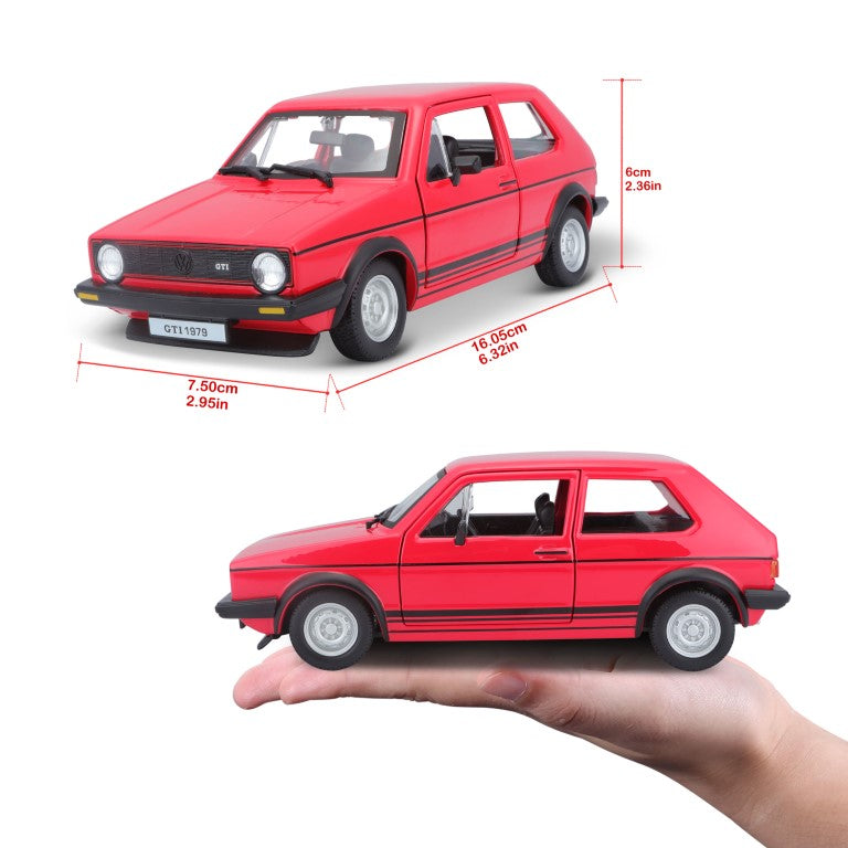 18-21089 RD Bburago -  Volkswagen Golf Mk1 GTI, rossa (1979) - 1:24