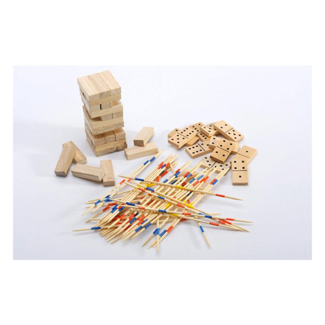 6037248 EG - 6 Giochi riuniti, Giochi da tavolo classici in legno