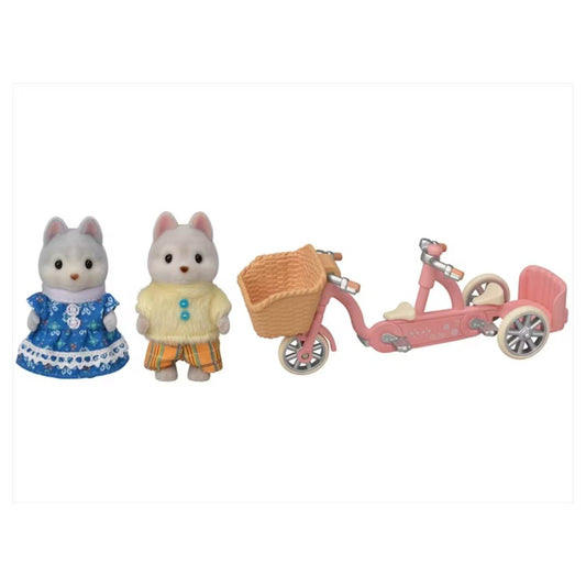 5637 Sylvanian Families - Tandem con sorella e fratello Husky