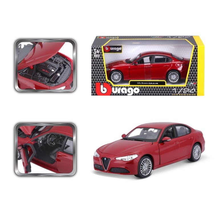 18-21080 RD Bburago -  Alfa Romeo Giulia (2016), rossa - Scala 1:24