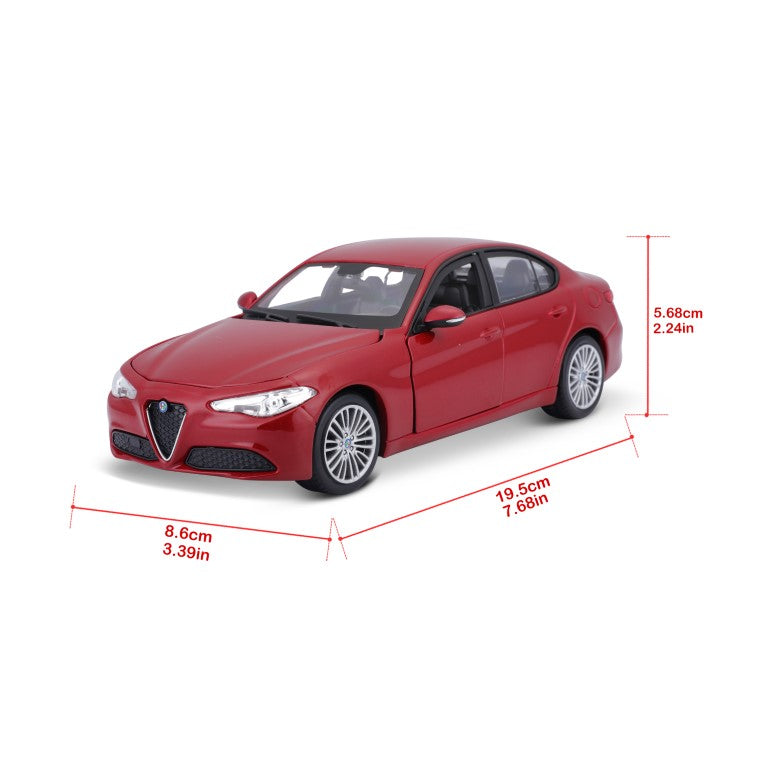 18-21080 RD Bburago -  Alfa Romeo Giulia (2016), rossa - Scala 1:24