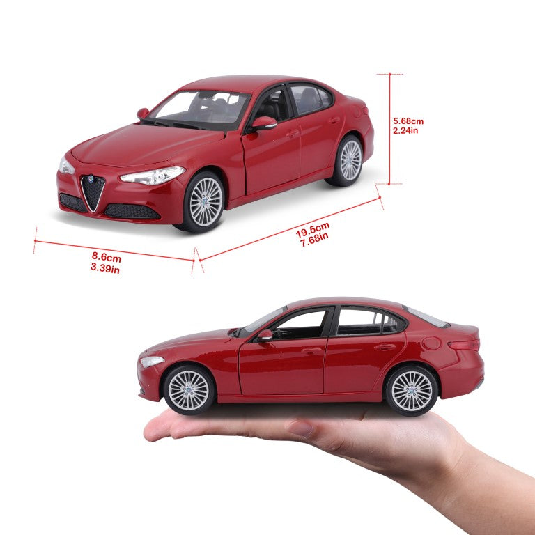 18-21080 RD Bburago -  Alfa Romeo Giulia (2016), rossa - Scala 1:24