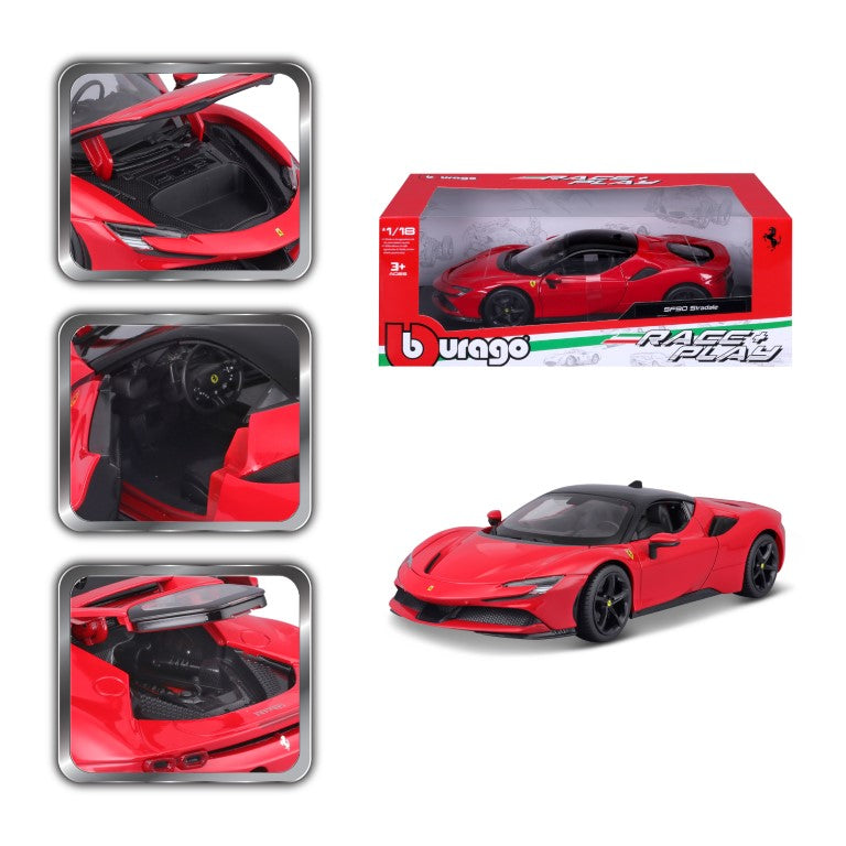 18-16015 Bburago Ferrari R&P - Ferrari SF90 Stradale, rossa - Scala 1:18