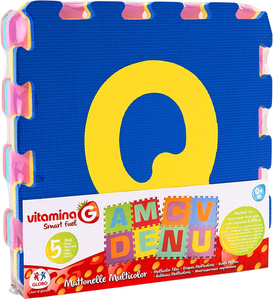 VitaminaG -  MATTONELLE TAPPETO PRIMA INFANZIA PUZZLE LETTERA 5PZ  COL CASUALE