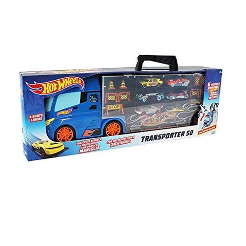 42034 Hot Wheels Transporter 50 cm Cabina Americana Camion Porta Auto con auto