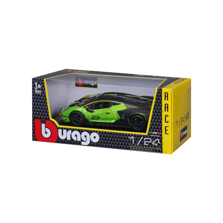 18-28017 Bburago Race - Lamborghini Essenza SCV12 #63, verde - 1:24