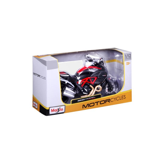 10-11023 Bburago Maisto - Ducati Diavel Carbon, nera e rossa - Scala 1:12