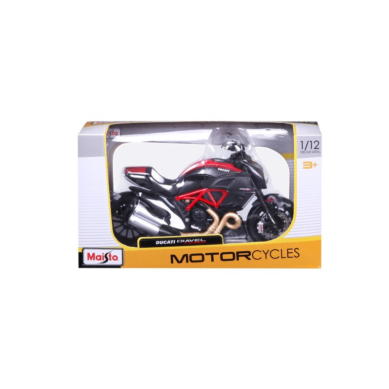 10-11023 Bburago Maisto - Ducati Diavel Carbon, nera e rossa - Scala 1:12