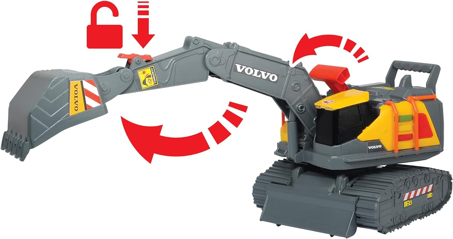 203725006 Dickie toys Volvo Escavatore cm. 30, rileva il peso, luci e suoni