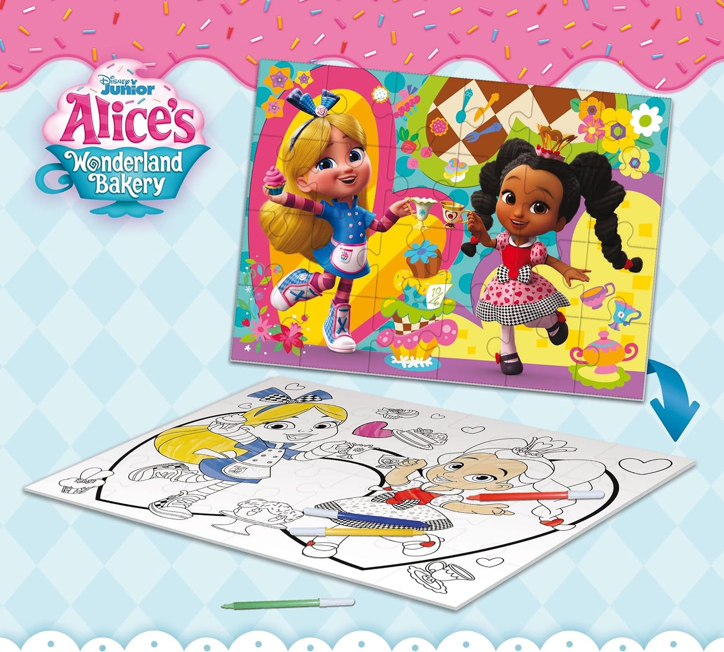 99535 - LISCIANI - DISNEY PUZZLE MAXI FLOOR 24 ALICE'S  IN WONDERLAND BACKERY